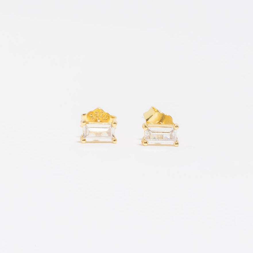 Baguette Studs-LuckyLeti Jewelry-Gold-Lucky Leti Jewelry