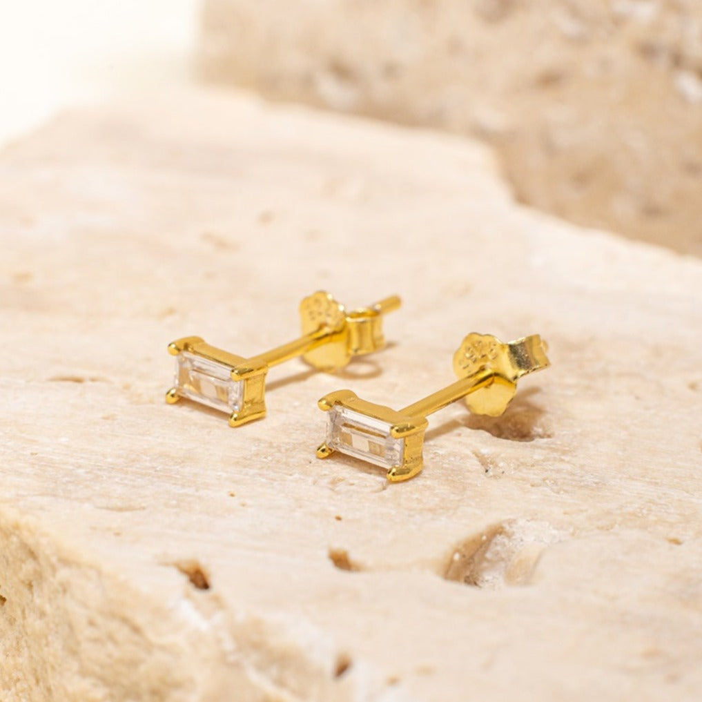 Baguette Studs-LuckyLeti Jewelry-Gold-Lucky Leti Jewelry