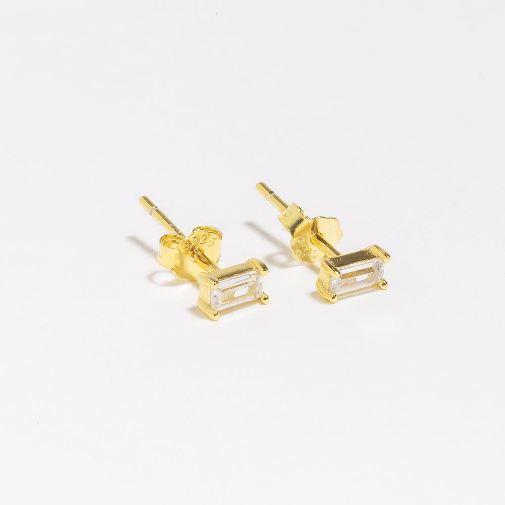 Baguette Studs-LuckyLeti Jewelry-Gold-Lucky Leti Jewelry