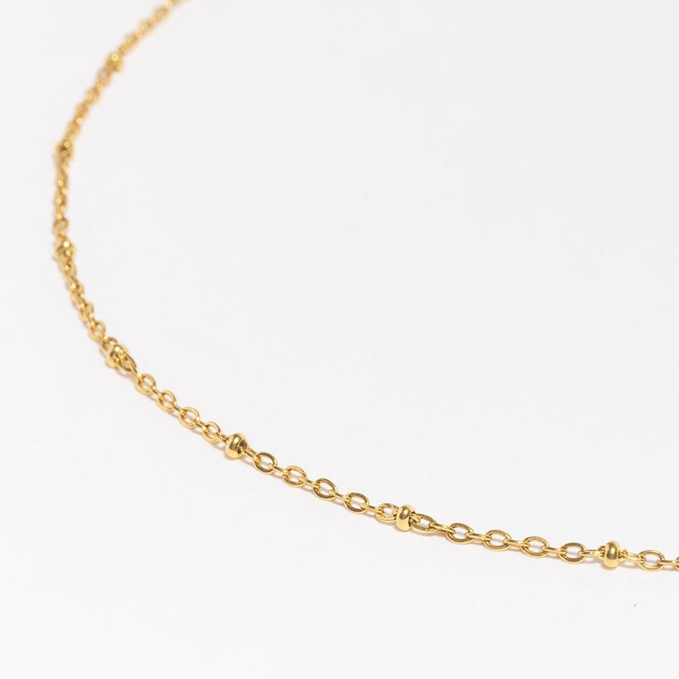 Bead & Chain Necklace-LuckyLeti Jewelry-Gold-Lucky Leti Jewelry