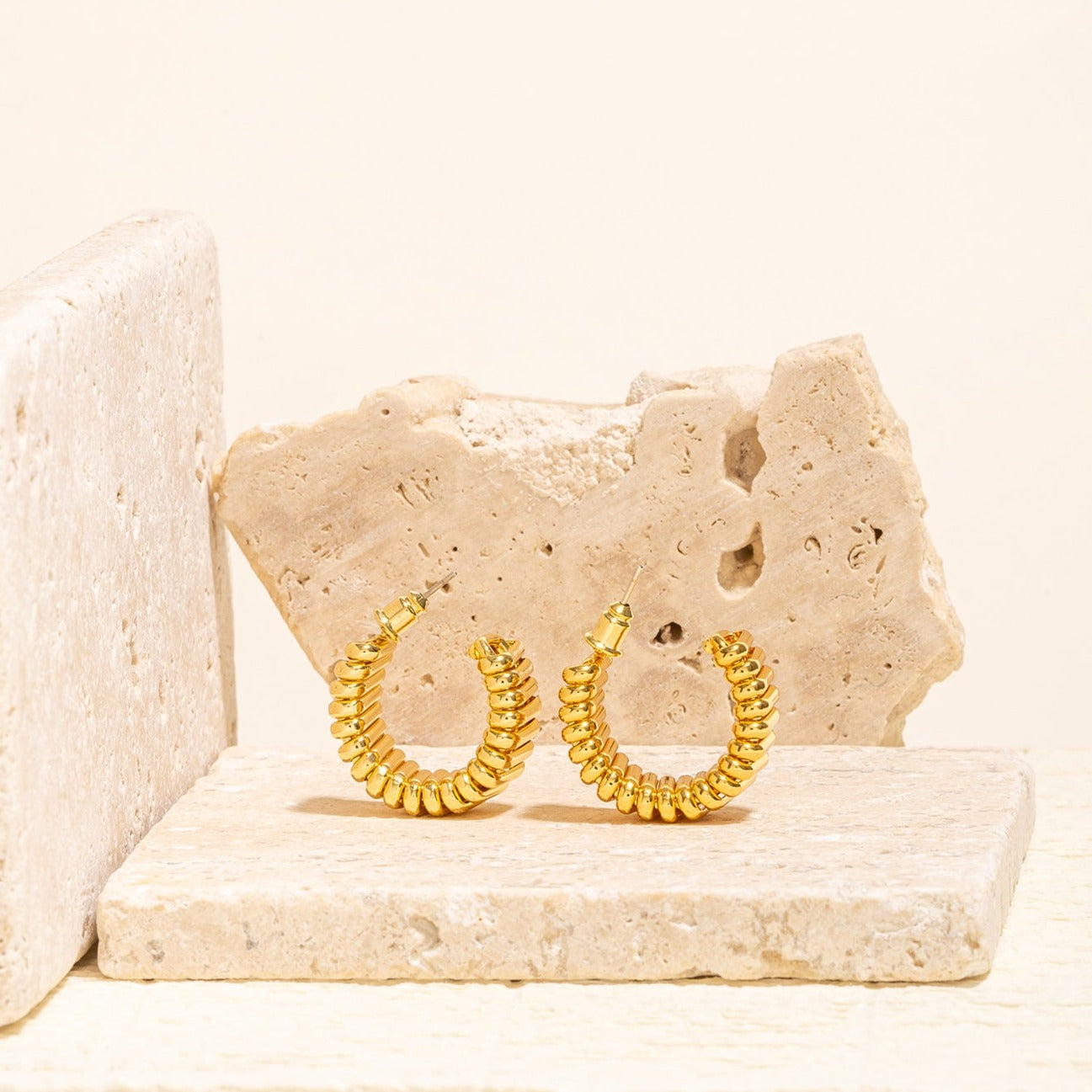 Cattleya Ridge Hoops-LuckyLeti Jewelry-Gold-Lucky Leti Jewelry