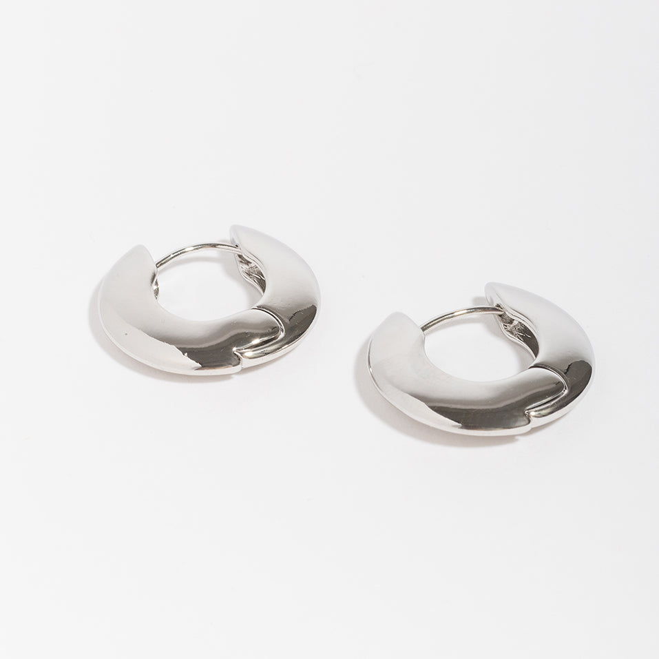 Hazel Chunky Hoops-LuckyLeti Jewelry-Silver-Lucky Leti Jewelry