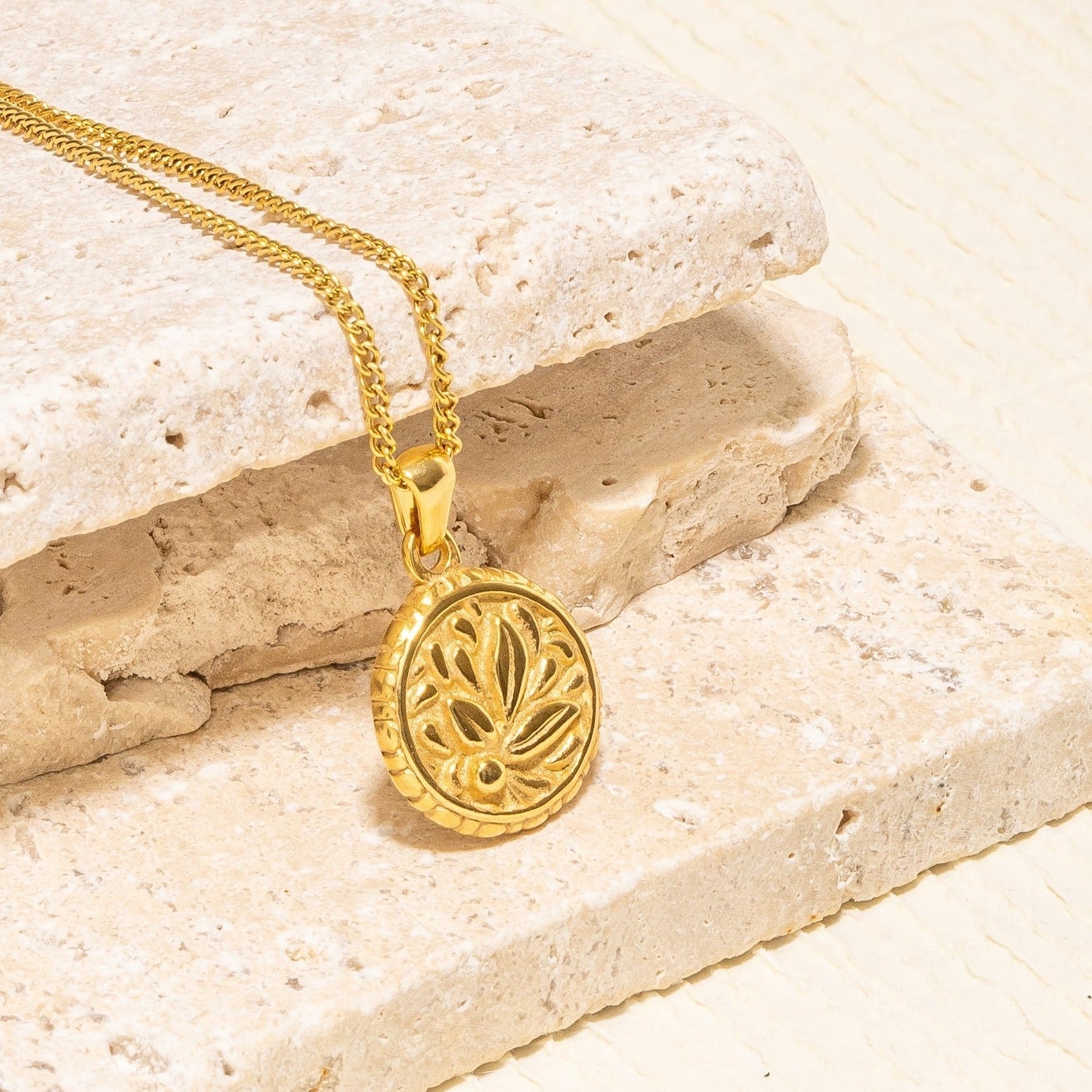 Lotus Necklace-LuckyLeti Jewelry-Gold-Lucky Leti Jewelry