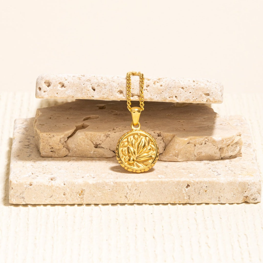 Lotus Necklace-LuckyLeti Jewelry-Gold-Lucky Leti Jewelry