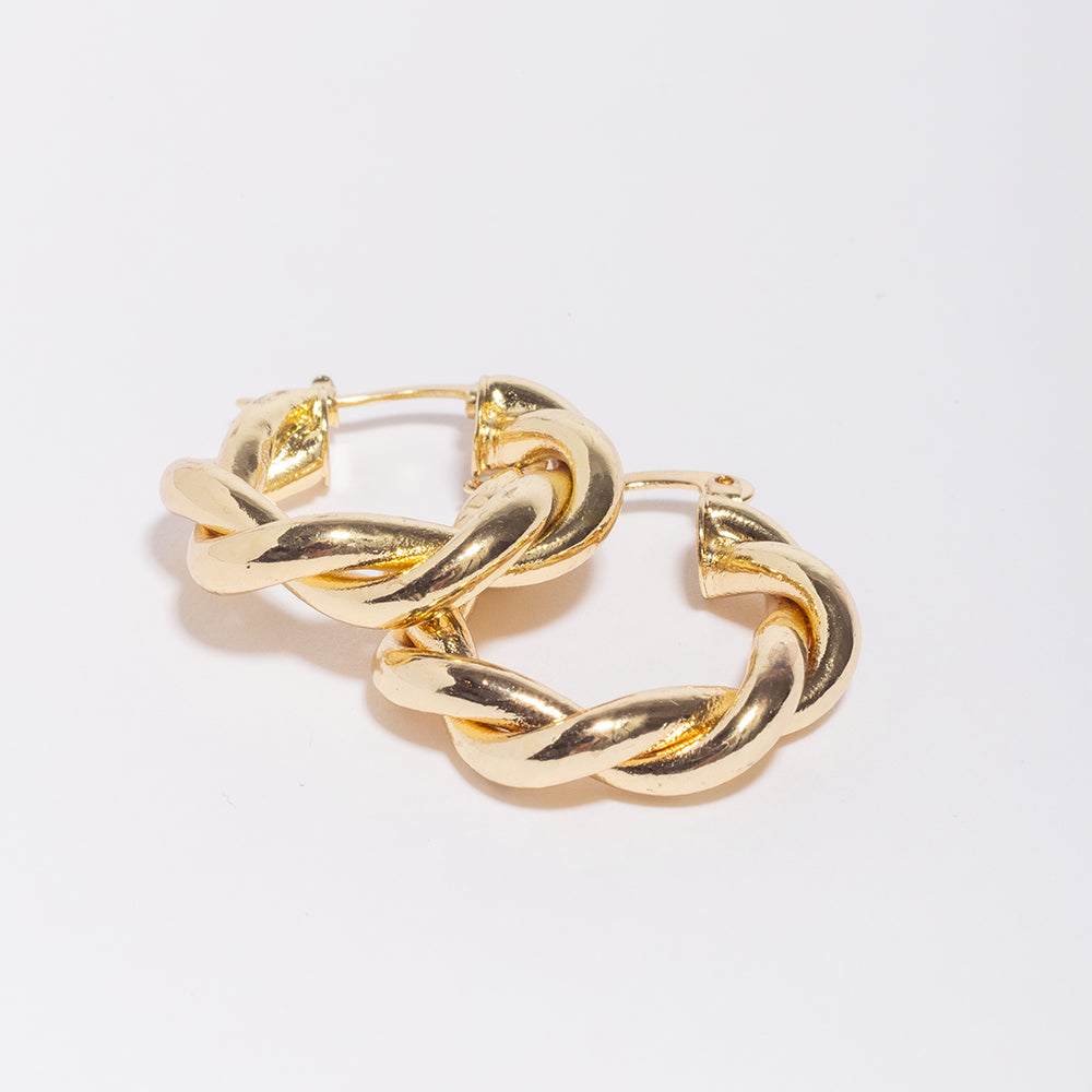 Magda Twisted Hoops-LuckyLeti Jewelry-Gold-Lucky Leti Jewelry