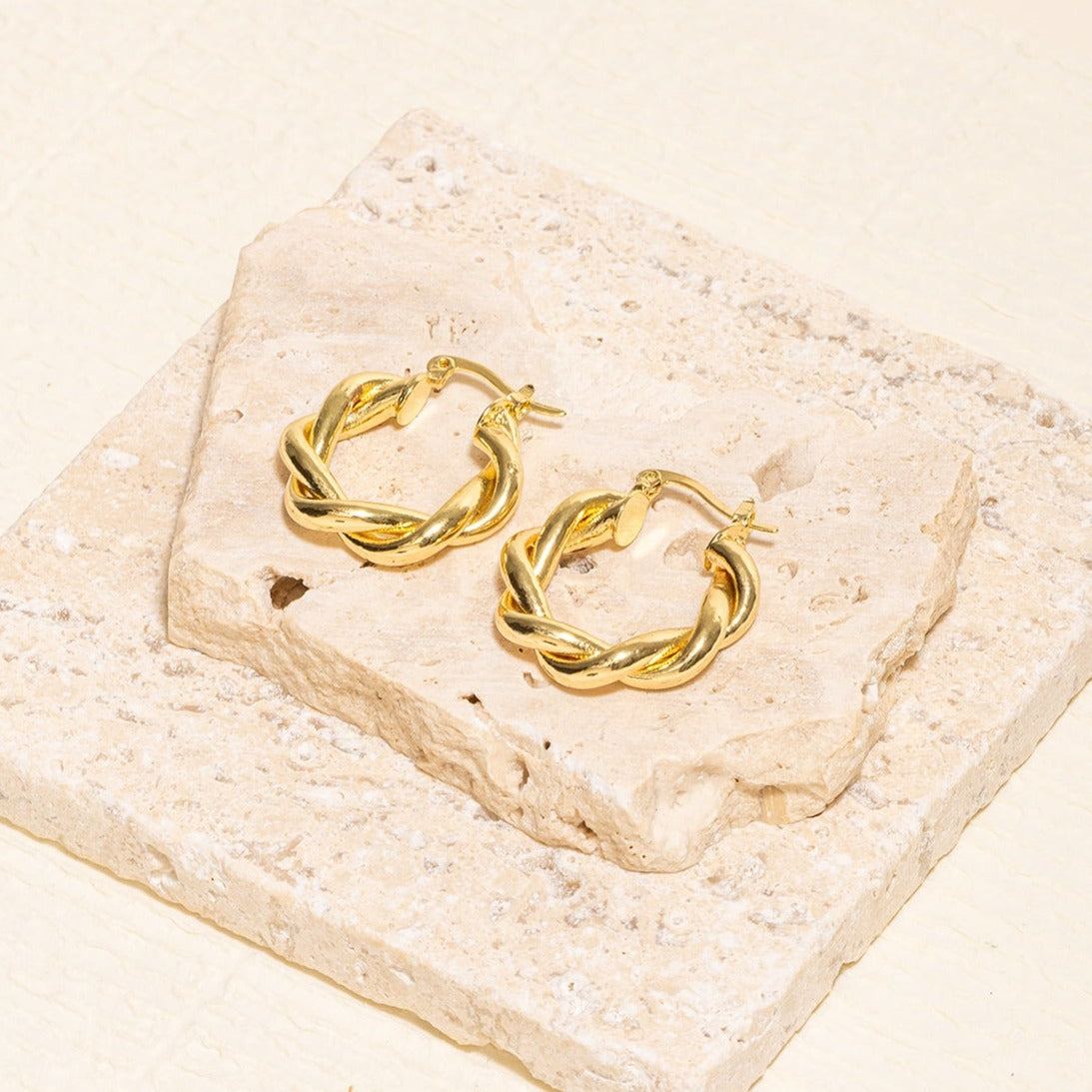 Magda Twisted Hoops-LuckyLeti Jewelry-Gold-Lucky Leti Jewelry