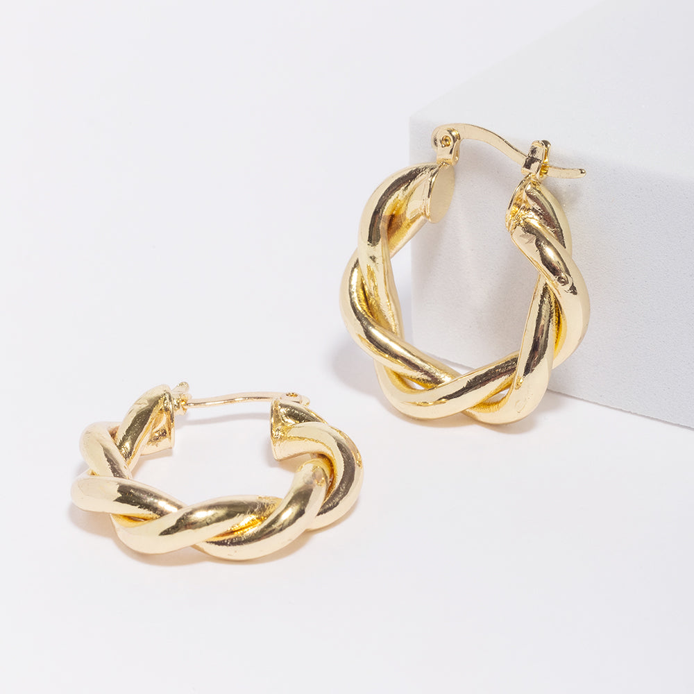 Magda Twisted Hoops-LuckyLeti Jewelry-Gold-Lucky Leti Jewelry