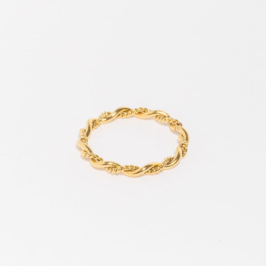 Twist Chain Ring-Rings-LuckyLeti Jewelry-6-Gold-Lucky Leti Jewelry