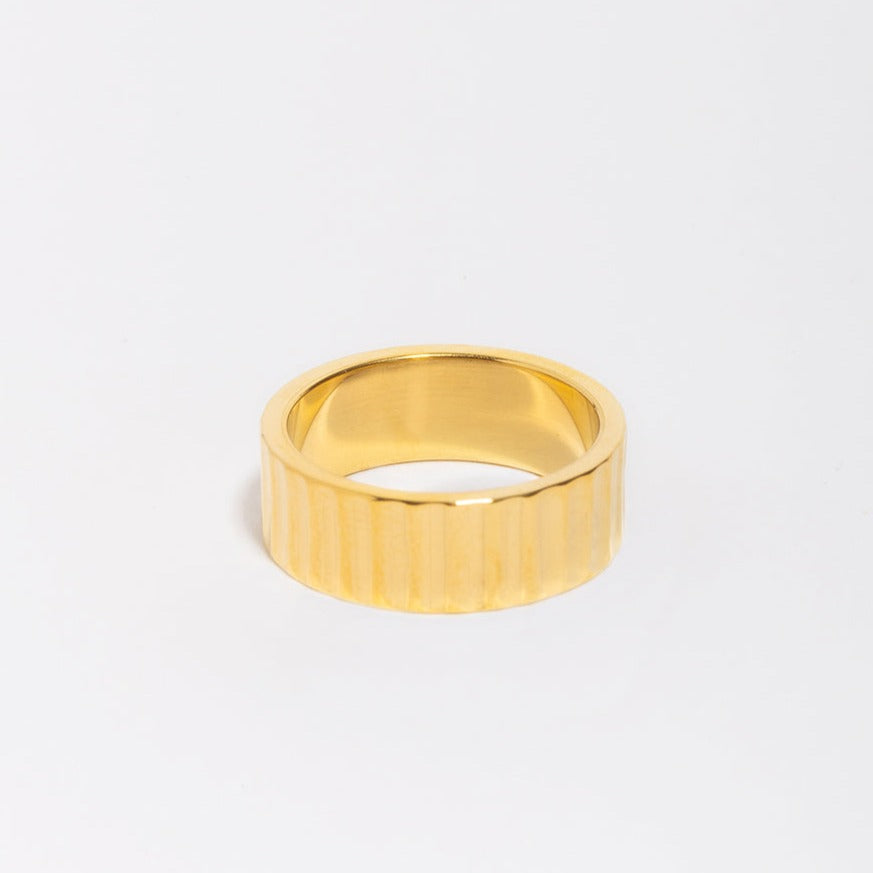 Wide Ridge Band Ring-Rings-LuckyLeti Jewelry-Gold-6-Lucky Leti Jewelry