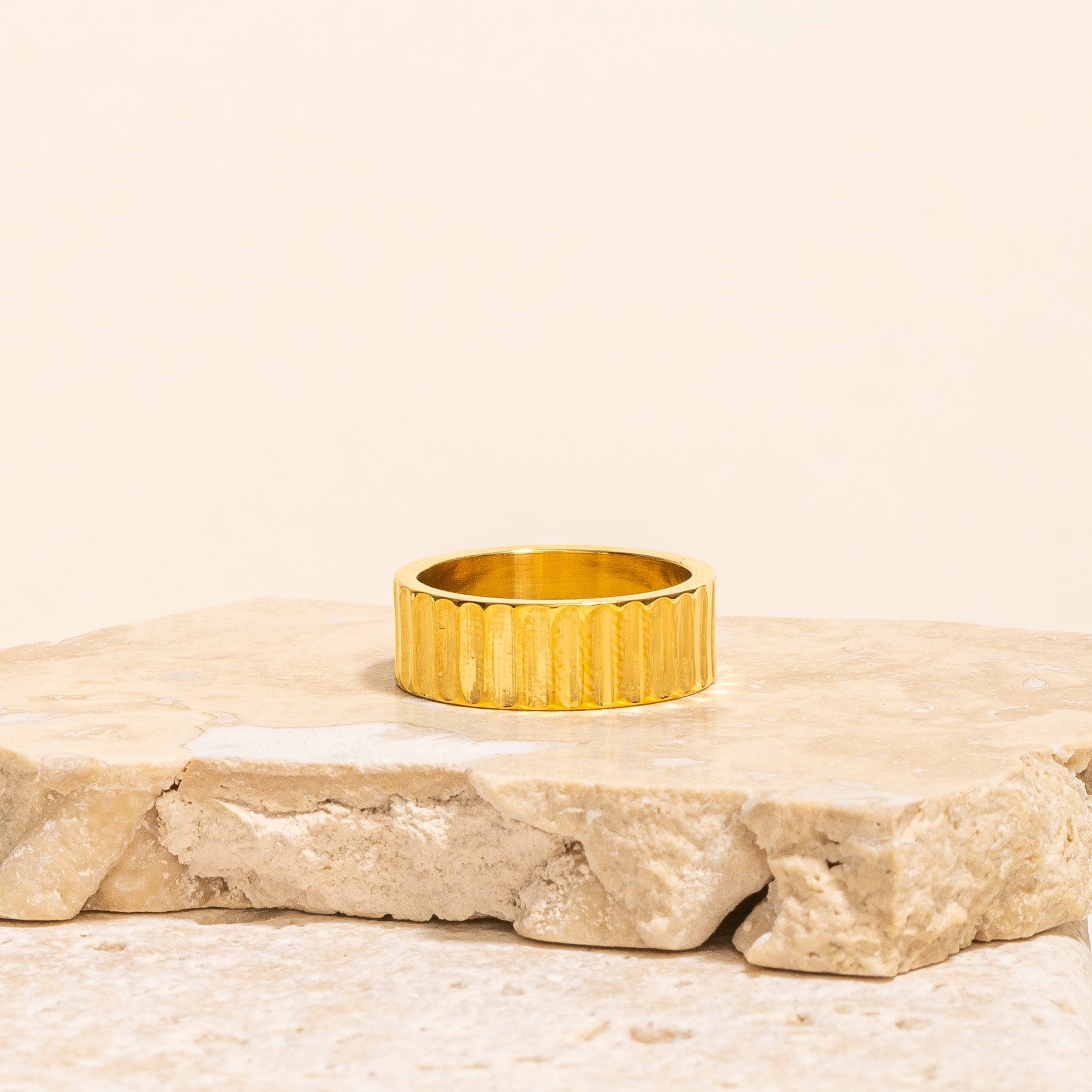 Wide Ridge Band Ring-Rings-LuckyLeti Jewelry-Gold-6-Lucky Leti Jewelry